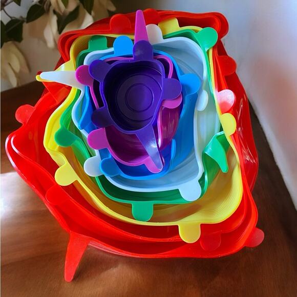 None and/or Unknown Other - 8 pc Set of Silicone Lids Various Colors/Sizes NIB